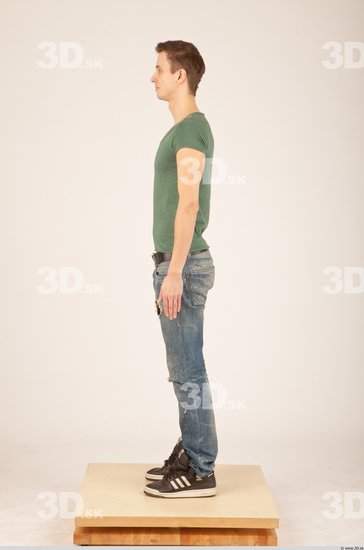 Whole Body Man White Casual Athletic Male Studio Poses
