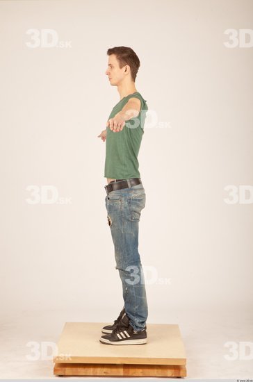 Whole Body Man White Casual Athletic Male Studio Poses