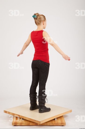 Whole Body Woman White Casual Slim Female Studio Poses