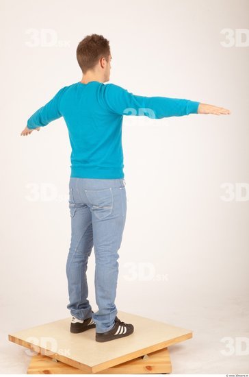 Whole Body Man White Casual Muscular Male Studio Poses