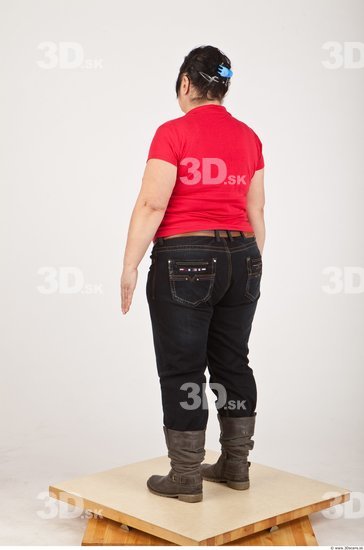 Whole Body Woman White Casual Overweight Wrinkles Female Studio Poses