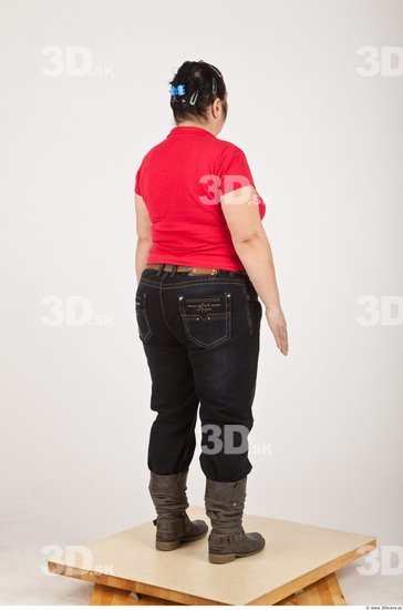 Whole Body Woman White Casual Overweight Wrinkles Female Studio Poses