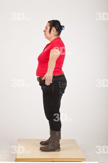 Whole Body Woman White Casual Overweight Wrinkles Female Studio Poses