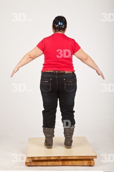 Whole Body Woman White Casual Overweight Wrinkles Female Studio Poses