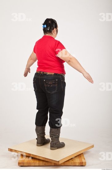 Whole Body Woman White Casual Overweight Wrinkles Female Studio Poses