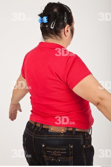 Whole Body Woman White Casual Overweight Wrinkles Female Studio Poses