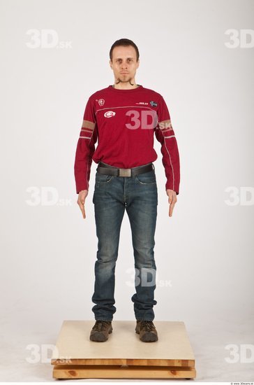 Whole Body Man White Casual Average Bearded Male Studio Poses