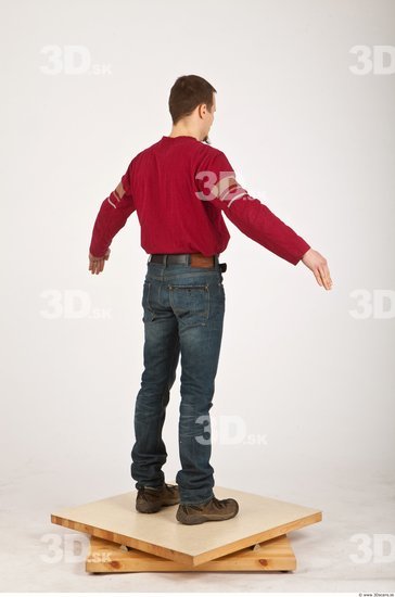 Whole Body Man White Casual Average Bearded Male Studio Poses