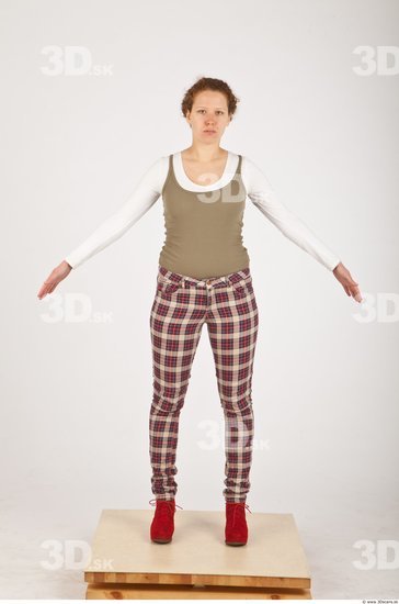 Whole Body Woman White Casual Average Female Studio Poses