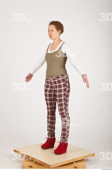 Whole Body Woman White Casual Average Female Studio Poses