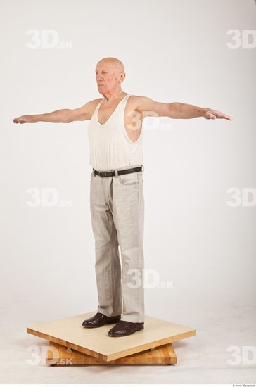 Whole Body Man White Casual Average Wrinkles Male Studio Poses