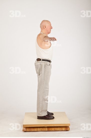 Whole Body Man White Casual Average Wrinkles Male Studio Poses