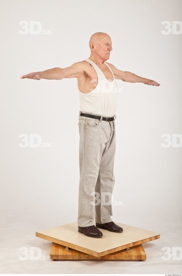 Whole Body Man White Casual Average Wrinkles Male Studio Poses