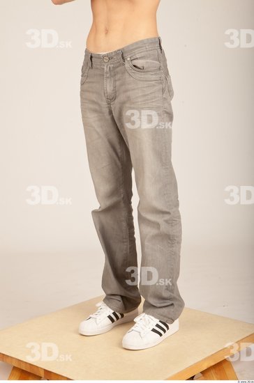 Leg Whole Body Man Casual Jeans Slim Studio photo references