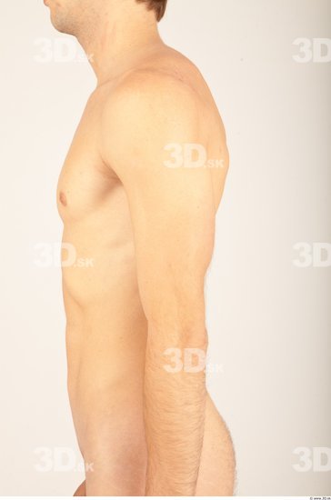 Arm Whole Body Man Nude Casual Slim Studio photo references