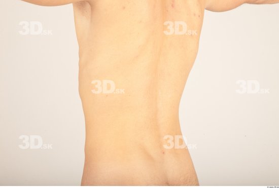 Whole Body Back Man Nude Casual Slim Studio photo references