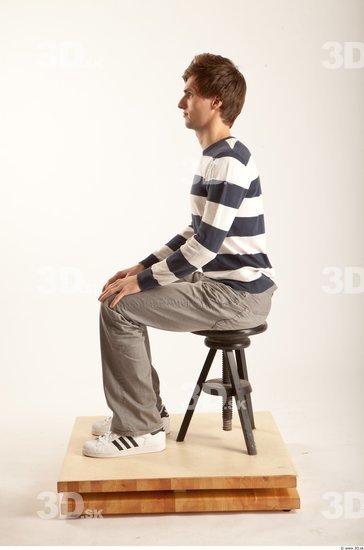 Whole Body Man Artistic poses White Casual Slim