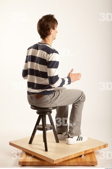 Whole Body Man Artistic poses White Casual Slim