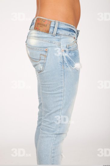 Thigh Whole Body Woman Casual Jeans Slim Studio photo references