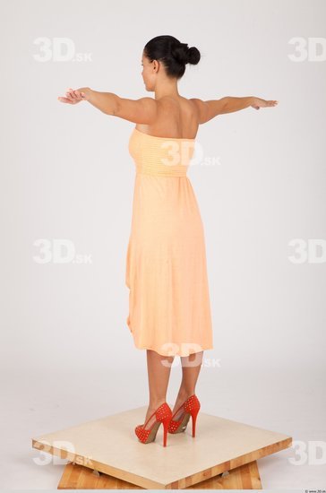 Whole Body Woman T poses Casual Formal Dress Slim Studio photo references