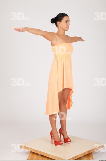 Whole Body Woman T poses Casual Formal Dress Slim Studio photo references