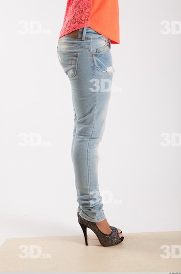 Leg Woman Animation references White Casual Jeans Slim