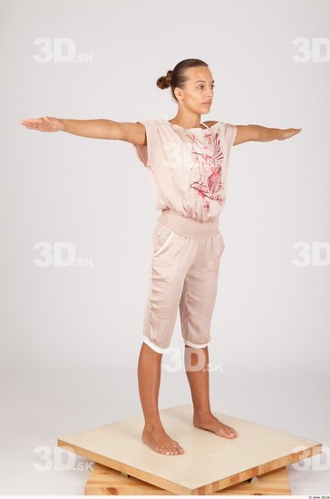 Whole Body Woman T poses Formal Overal Slim Studio photo references