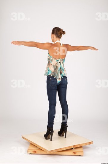 Whole Body Woman T poses Casual Formal Slim Studio photo references