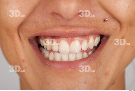 Whole Body Teeth Woman Formal Slim Studio photo references