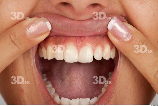 Whole Body Teeth Woman Formal Slim Studio photo references