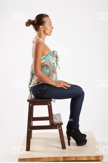 Whole Body Woman Artistic poses White Casual Slim