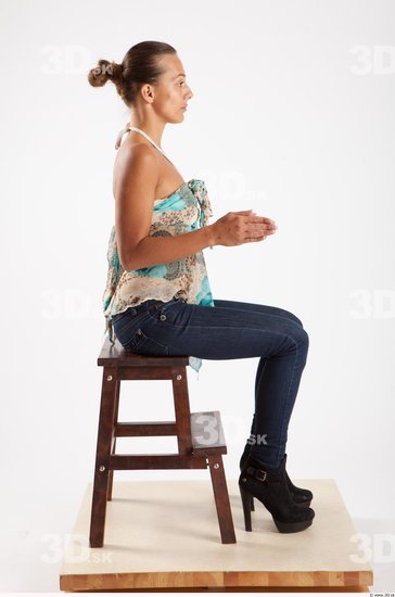 Whole Body Woman Artistic poses White Casual Slim