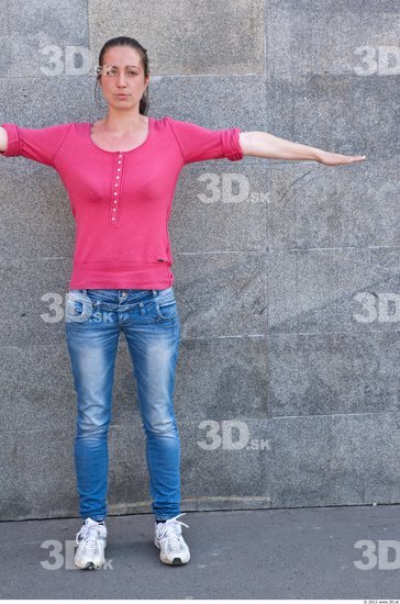 Whole Body Woman T poses Casual Average Street photo references