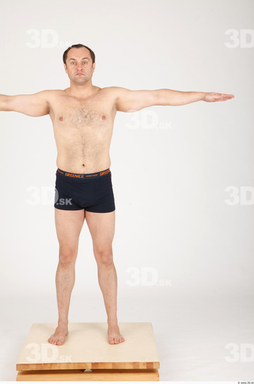 Whole Body Man T poses Casual Underwear Average Studio photo references