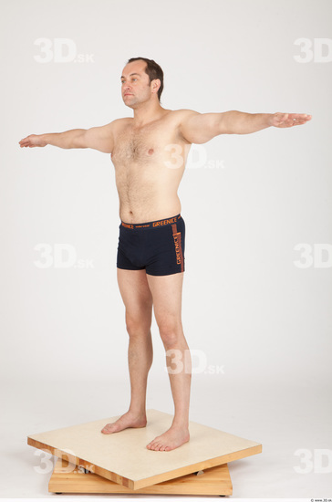 Whole Body Man T poses Casual Underwear Average Studio photo references