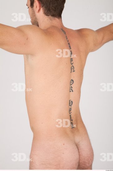 Whole Body Back Man Nude Casual Athletic Studio photo references