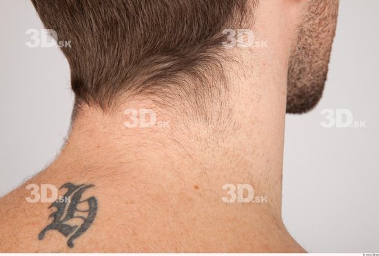 Neck Whole Body Man Tattoo Nude Casual Athletic Studio photo references