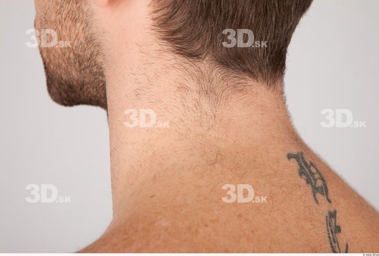 Neck Whole Body Man Tattoo Nude Casual Athletic Studio photo references