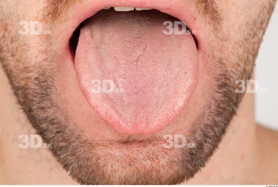 Whole Body Tongue Man Casual Athletic Bearded Studio photo references