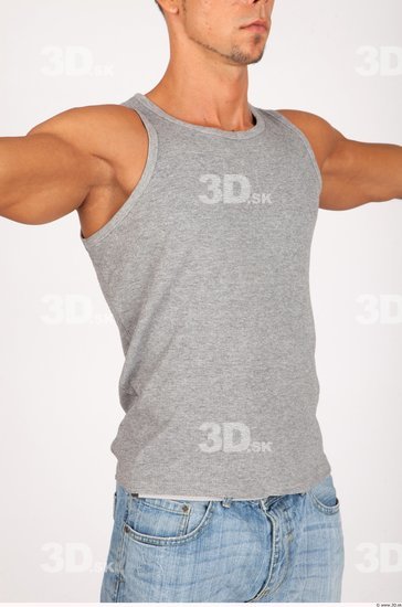 Upper Body Whole Body Man Casual Singlet Athletic Studio photo references