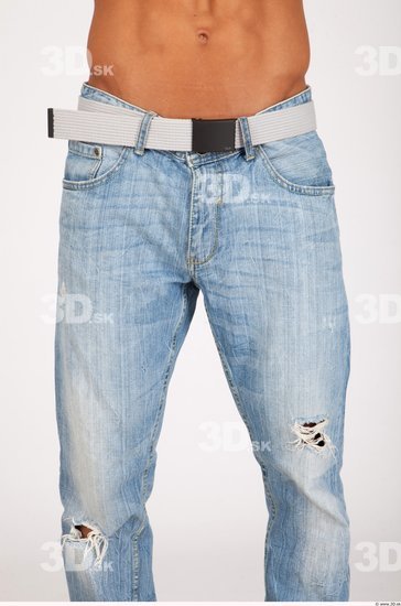 Thigh Whole Body Man Casual Jeans Athletic Studio photo references