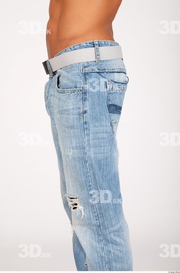 Thigh Whole Body Man Casual Jeans Athletic Studio photo references