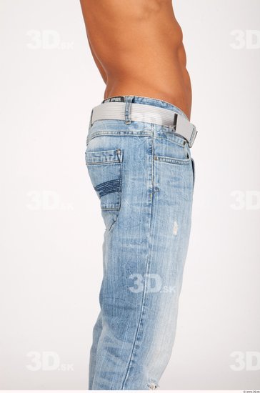 Thigh Whole Body Man Casual Jeans Athletic Studio photo references