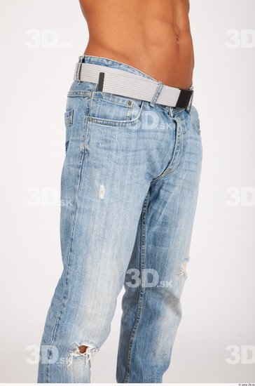 Thigh Whole Body Man Casual Jeans Athletic Studio photo references