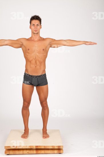 Whole Body Man T poses Casual Underwear Athletic Studio photo references