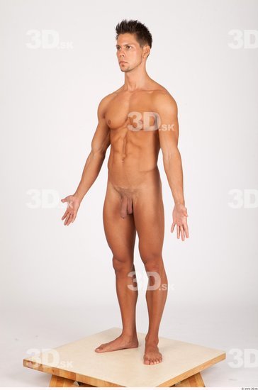 Whole Body Man Animation references Nude Casual Athletic Studio photo references