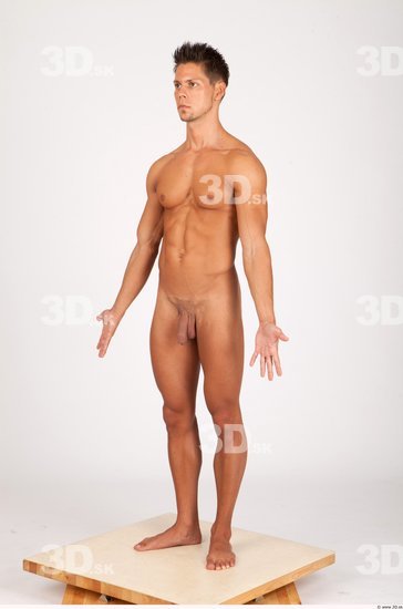 Whole Body Man Animation references Nude Casual Athletic Studio photo references