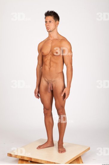 Whole Body Man Animation references Nude Casual Athletic Studio photo references