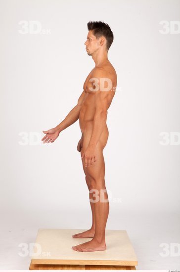 Whole Body Man Animation references Nude Casual Athletic Studio photo references