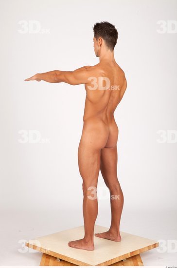 Whole Body Man Animation references Nude Casual Athletic Studio photo references